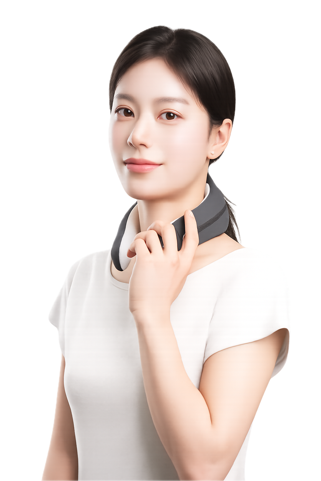 아이스코어 넥쿨러를 착용한 모델